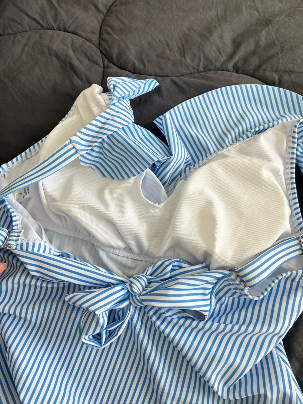 Women's Striped Ruffle Tankini and Skort Bathing Suit Set - Picture 9 of 15